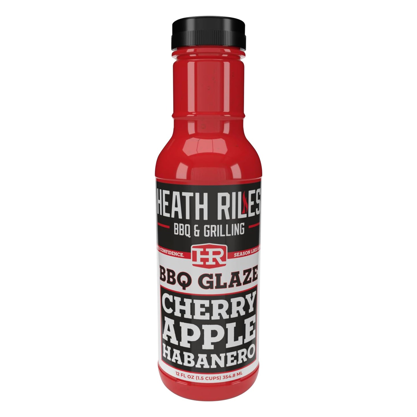Heath Riles BBQ Cherry Apple Habanero BBQ Glaze - Rib Candy Apple Cherry Habanero, Sweet & Spicy Rib Glaze for Pork or Ham - 80+ BBQ Championships, 12