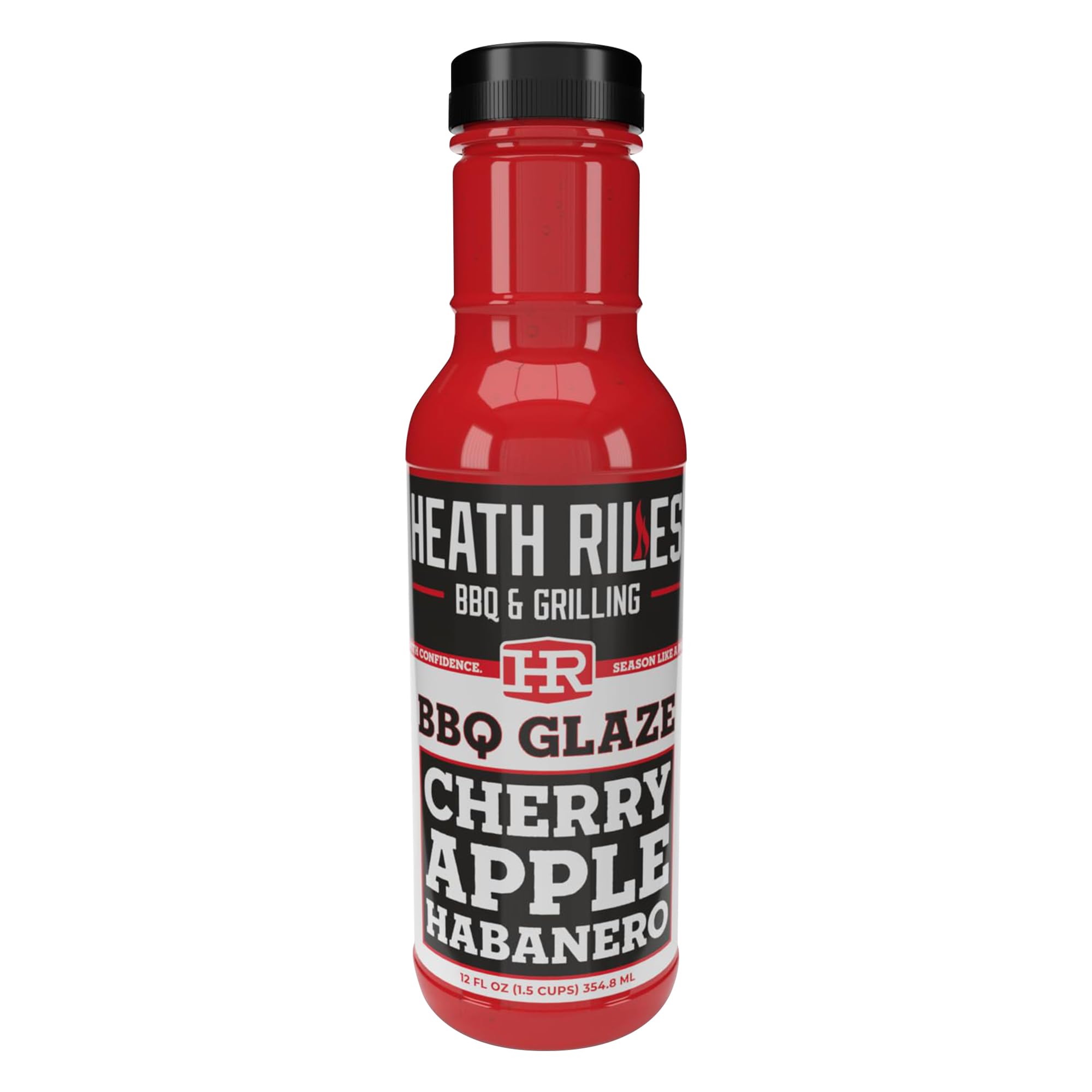Heath Riles BBQ Cherry Apple Habanero BBQ Glaze - Rib Candy Apple Cherry Habanero, Sweet & Spicy Rib Glaze for Pork or Ham - 80+ BBQ Championships, 12