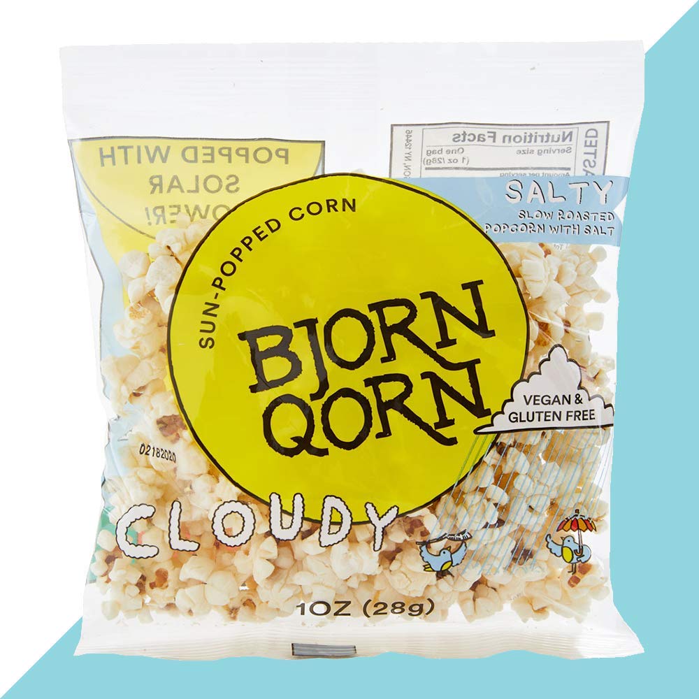 BjornQorn Mini Bag 30-Pack Cloudy (Salty) Popcorn - Vegan & Gluten-Free - Slow Roasted and Salted - (30 1oz bags)