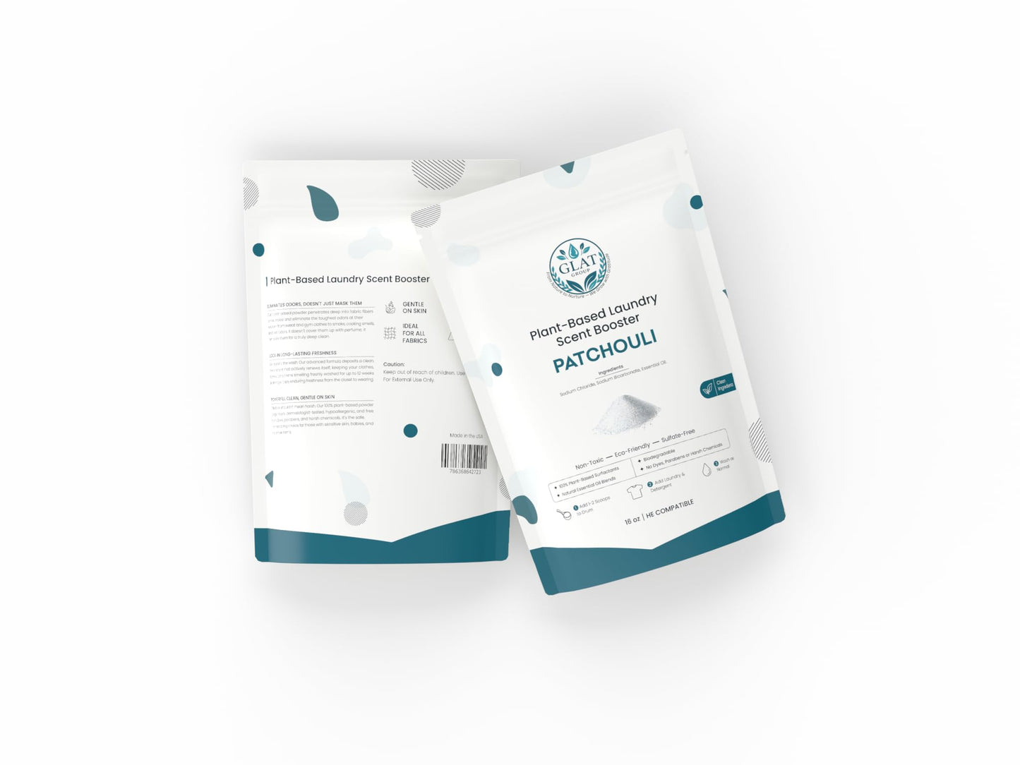 GLAT Group Plant-Based Laundry Scent Booster (Powder) - Patchouli | Fast-Dissolving, No Residue | Long-Lasting Earthy Pachouli Scent | Eco-Friendly