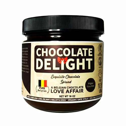 Chocolate Delight Spread Made with Julian’s Valleys Ghee Butter/Dates Syrup/Belgium Chocolate - 14OZ Non-GMO, Lactose Free, Gluten Free, Paleo