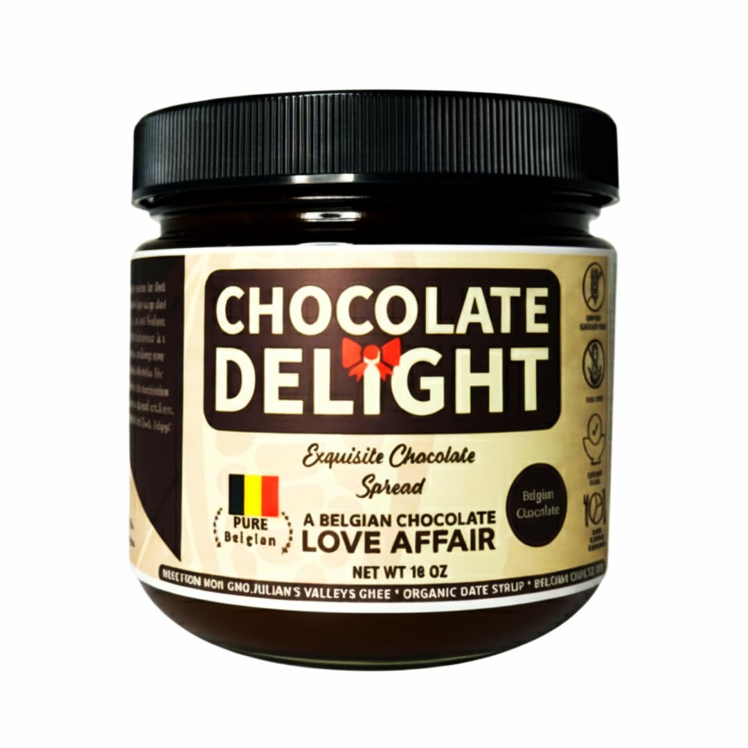 Chocolate Delight Spread Made with Julian’s Valleys Ghee Butter/Dates Syrup/Belgium Chocolate - 14OZ Non-GMO, Lactose Free, Gluten Free, Paleo