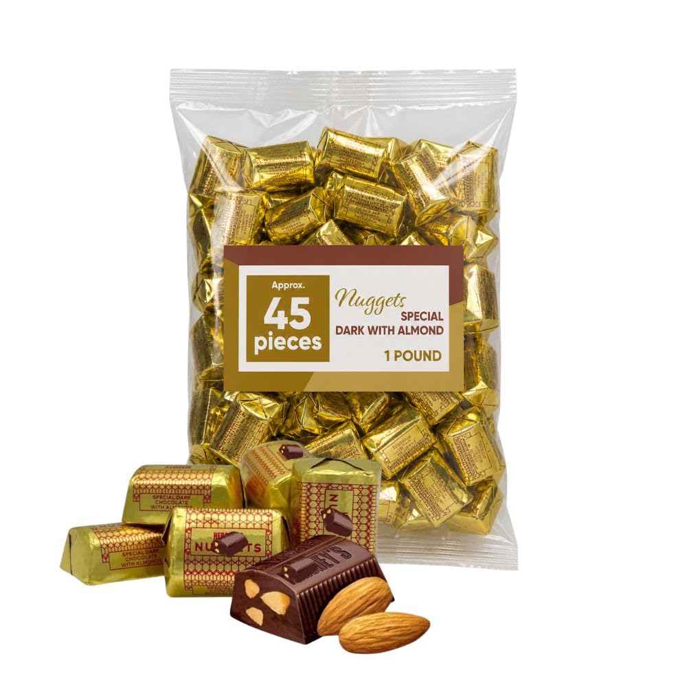 Dark Chocolate Almond Candy Nuggets Bulk Bag - 1 lb (Approx. 45 pieces)