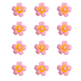 Sentovac 12 Pcs Pink Flowers Icing Decoration Edible Candy Dessert Valentine Sprinkles DIY For Cookie Cake Cupcake Topper Icing Frosting Decoration