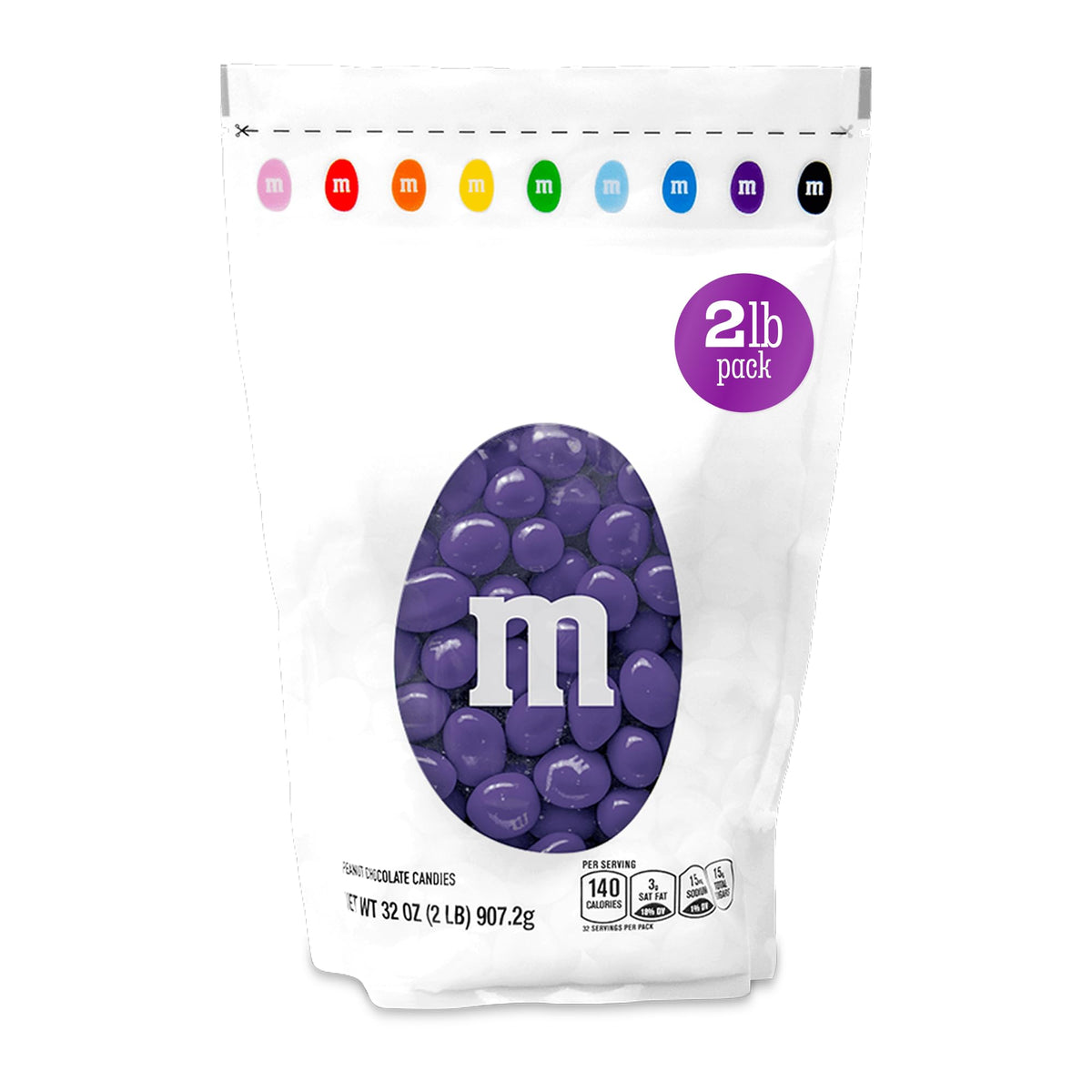 M&M'S Purple Peanut Chocolate Candy, 2 lb Bulk Resealable Bag