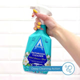 Astonish Streak Free Foaming Bathroom Cleaner Spray Bottle - Deep Cleaning White Jasmine & Basil Scented Spray For Soap Scum, Watermarks & Limescale