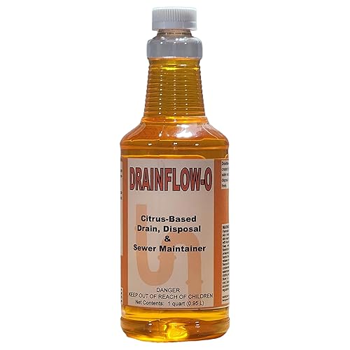 DETCO Drainflow-O Natural Citrus Drain Maintainer & Grease Trap Degreaser - Industrial Strength Orange Peel Solvent - Non-Acid, Non-Caustic