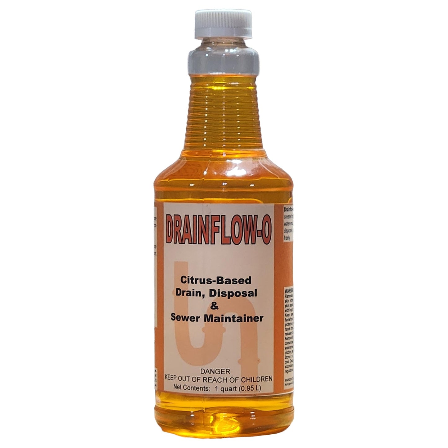 DETCO Drainflow-O Natural Citrus Drain Maintainer & Grease Trap Degreaser - Industrial Strength Orange Peel Solvent - Non-Acid, Non-Caustic