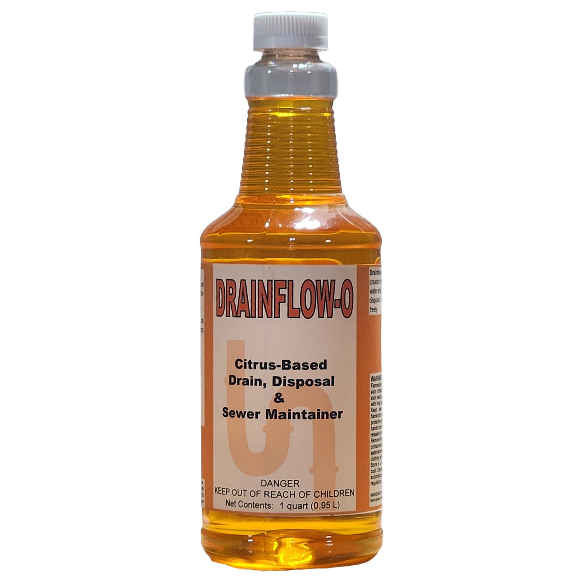 DETCO Drainflow-O Natural Citrus Drain Maintainer & Grease Trap Degreaser - Industrial Strength Orange Peel Solvent - Non-Acid, Non-Caustic