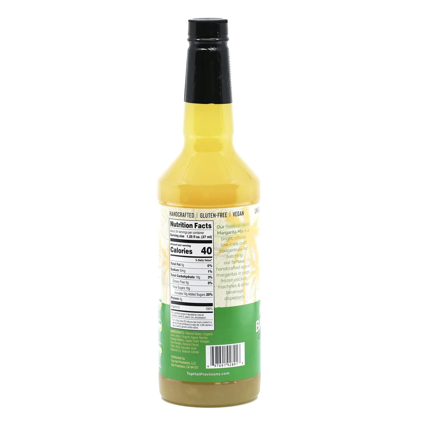 Top Hat Agave Margarita Batching Mix & Frozen Margarita Concentrate - Handcrafted with Organic Agave Nectar & Lime Juice - Batch Margaritas on Draft