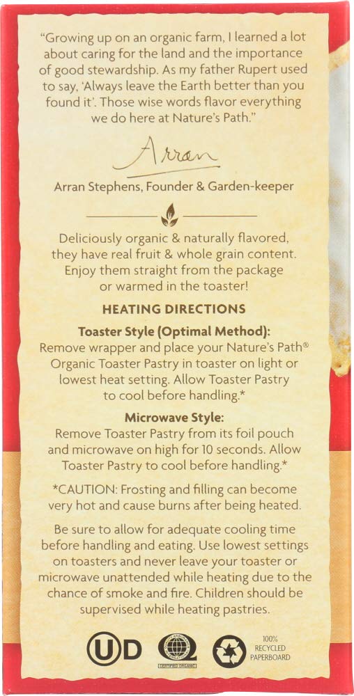 Nature's Path, Organic Toaster Pastries, Strawberry Frosted, 6 ct by Nature's Path