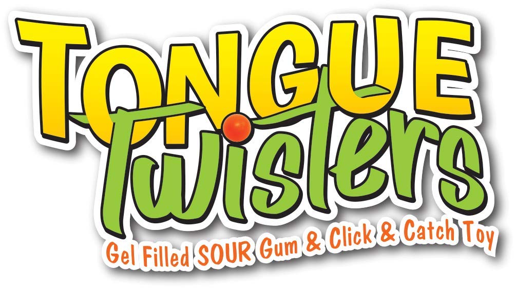 Foreign Candy Tongue Twisters Gel Filled Sour Gum with Click and Catch Toy, 0.99 Ounce