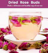 8 oz/226 g-Dried Rose Petals & Dried Rose Buds - Natural & Edible Grade | For use in herbal teas,rose water,decorations,soaps,candles