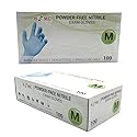 Medical Exam Nitrile Glove,Low Derma,Powder Free,M,100 Count, Made In Malaysia