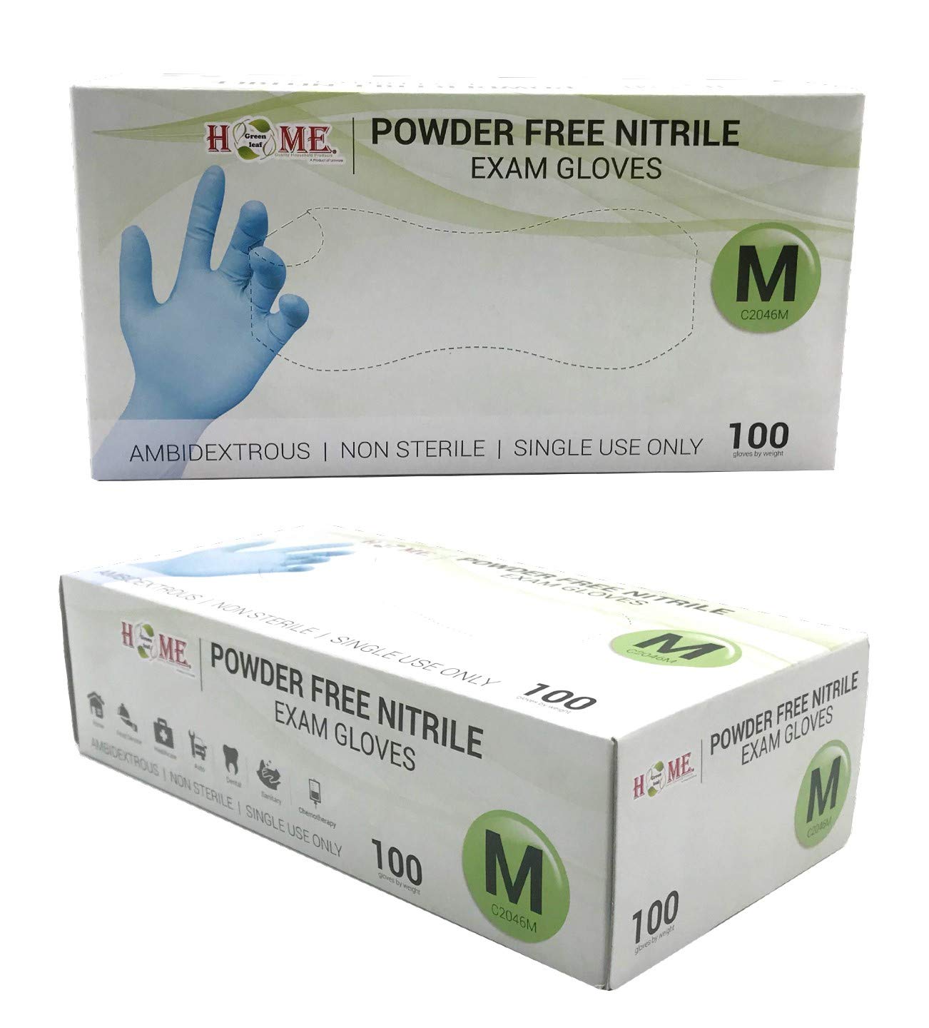 Medical Exam Nitrile Glove,Low Derma,Powder Free,M,100 Count, Made In Malaysia