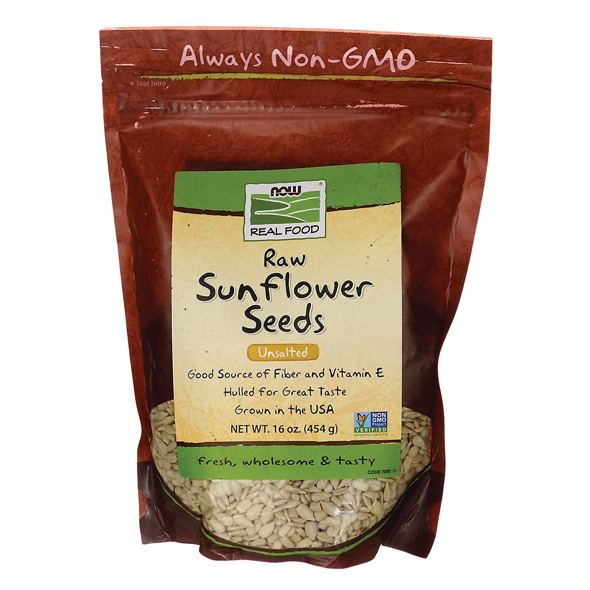 NOW Foods Real Food, Raw Sunflower Seeds, Unsalted, 16 oz (454 g)