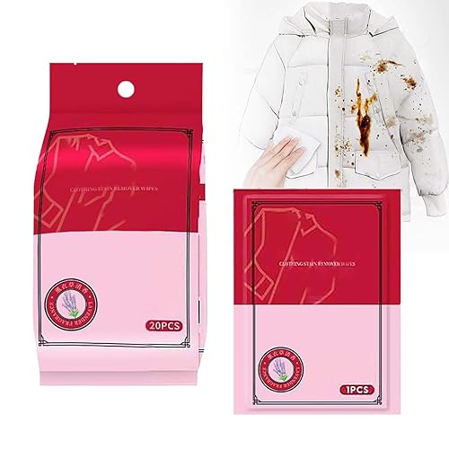Stain Remover Wet Wipes, 2025 New Portable Clothing Stain Remover Wipes Individually Wrapped Cleaning Wipes for Clothes, Shoes And Bed Sheets Laundry