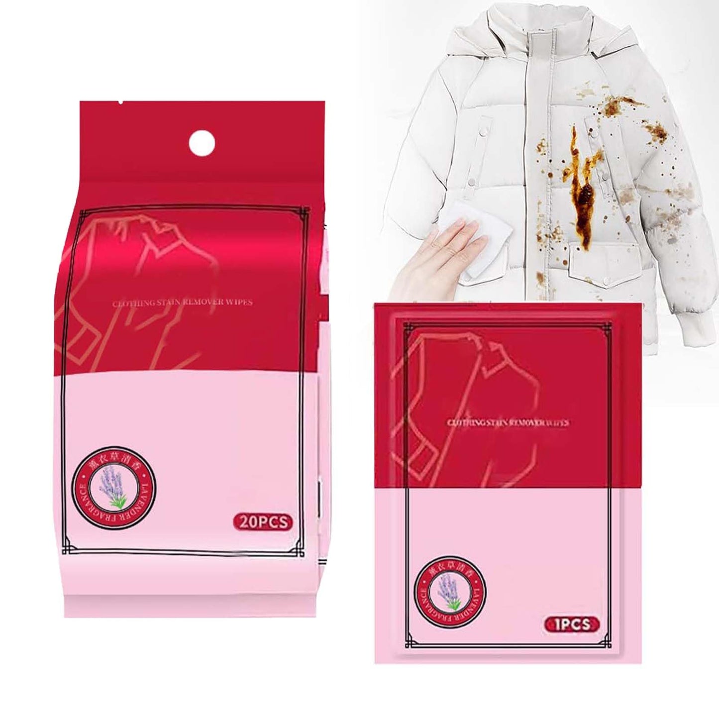 Stain Remover Wet Wipes, 2025 New Portable Clothing Stain Remover Wipes Individually Wrapped Cleaning Wipes for Clothes, Shoes And Bed Sheets Laundry