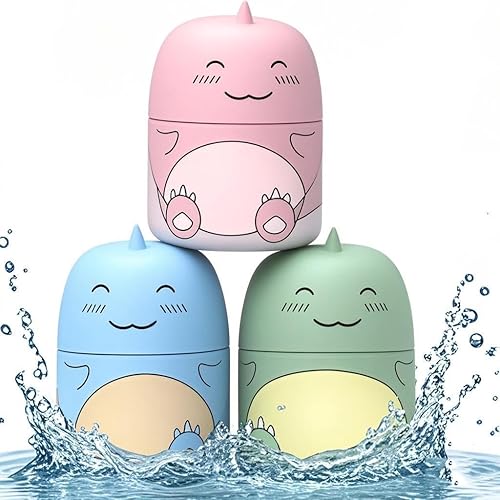 CloudMades Cute Dinosaur-Shaped Toilet Bowl Cleaner Bottle, Bathroom Toilet Tank Cleaner with Ocean, Jasmine, and Peach Scent,Three bottles can be