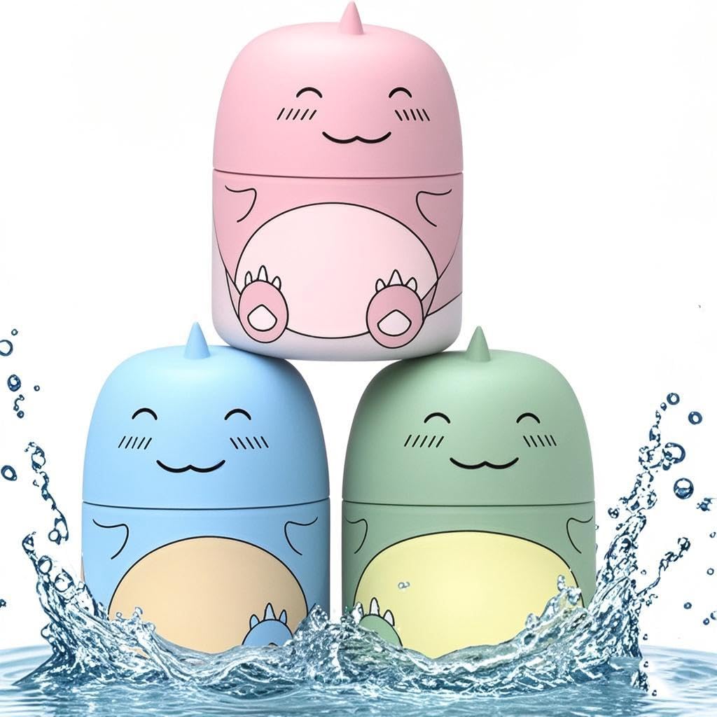 CloudMades Cute Dinosaur-Shaped Toilet Bowl Cleaner Bottle, Bathroom Toilet Tank Cleaner with Ocean, Jasmine, and Peach Scent,Three bottles can be