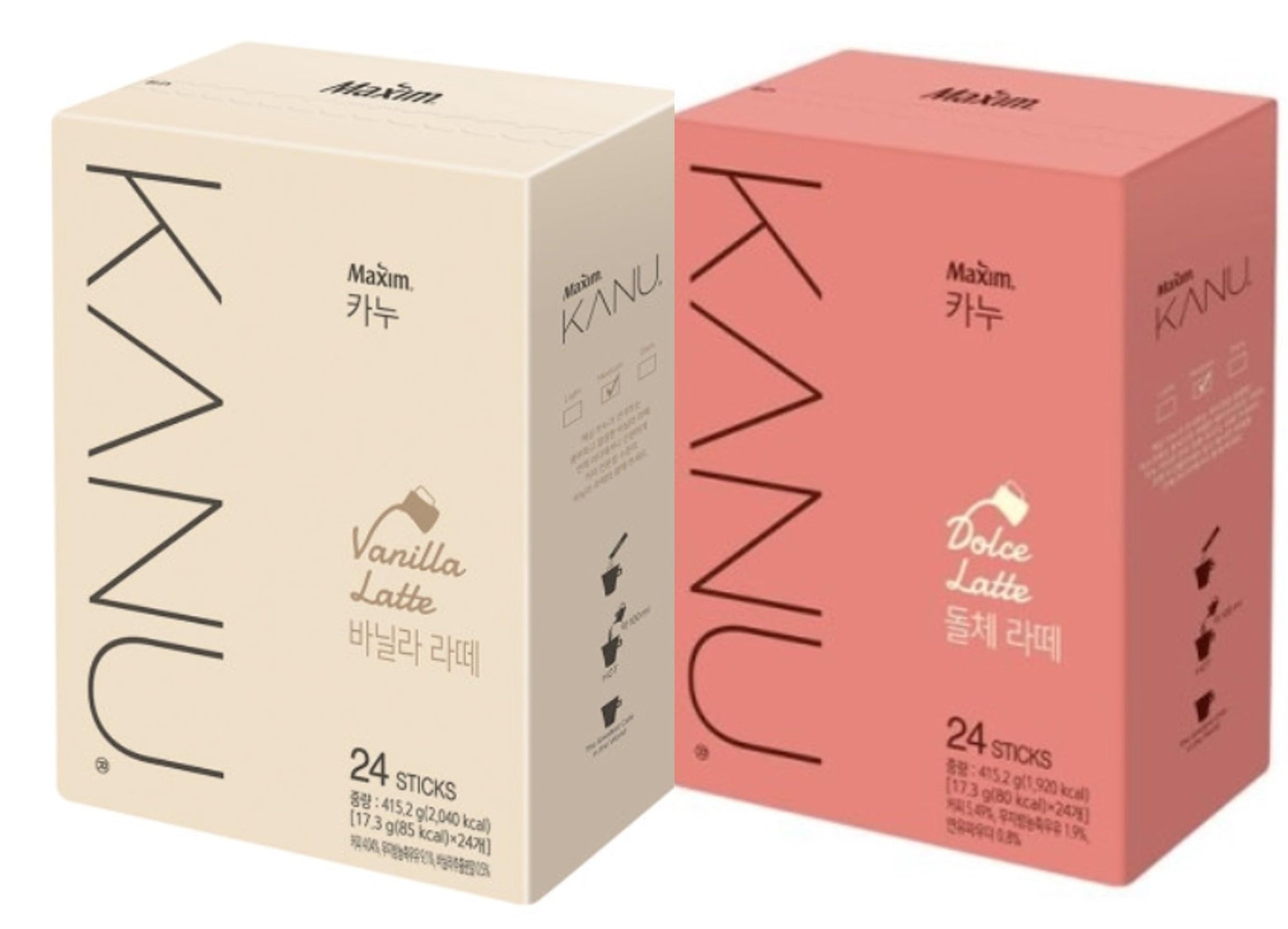 Kanu Maxim Instant Coffee Dolce & Vanilla Latte(24stick x 2)