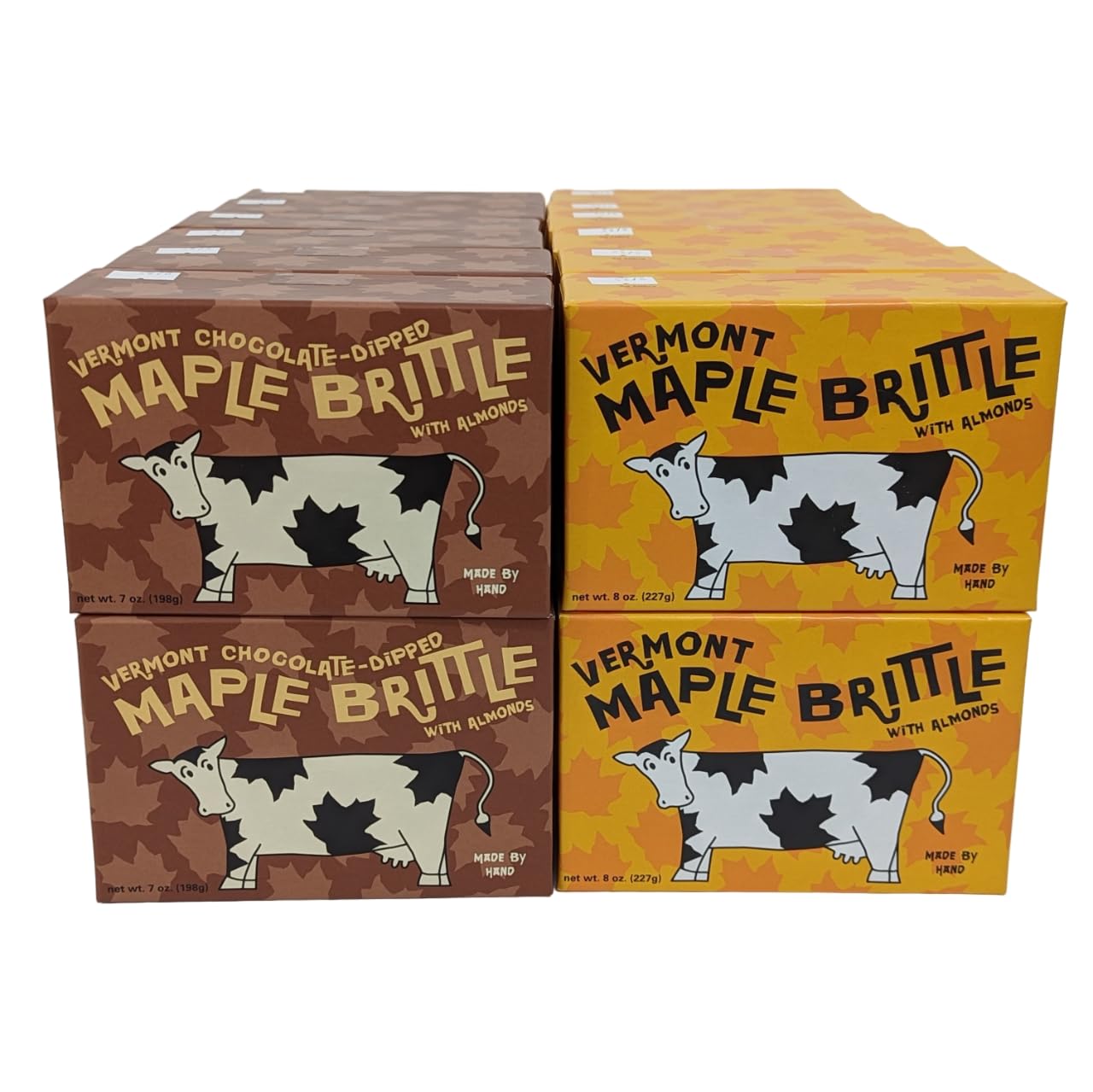 Vermont Maple Brittle with Almonds 8oz Gift Box Gourmet Handcrafted Small Batch Nut Brittle Made with Pure Vermont Maple Syrup and Creamy Butter