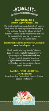 Bromley's Passion Fruit Green Tea, 24 Count (Pack of 6)