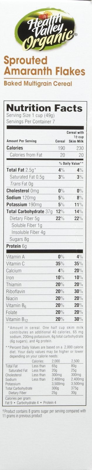Health Valley Organic Amaranth Flakes Cereal, 12.65 oz