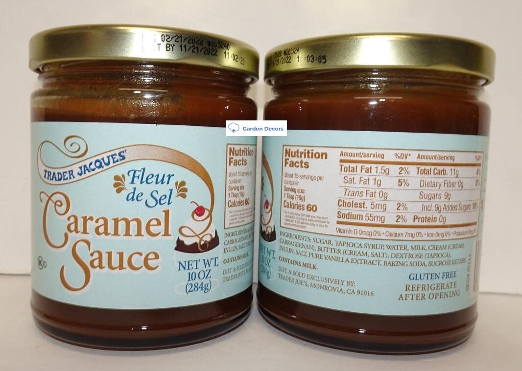 Trader Joe’s Fleur de Sel Caramel Sauce Gluten Free 10oz 283g (Two Bottles)