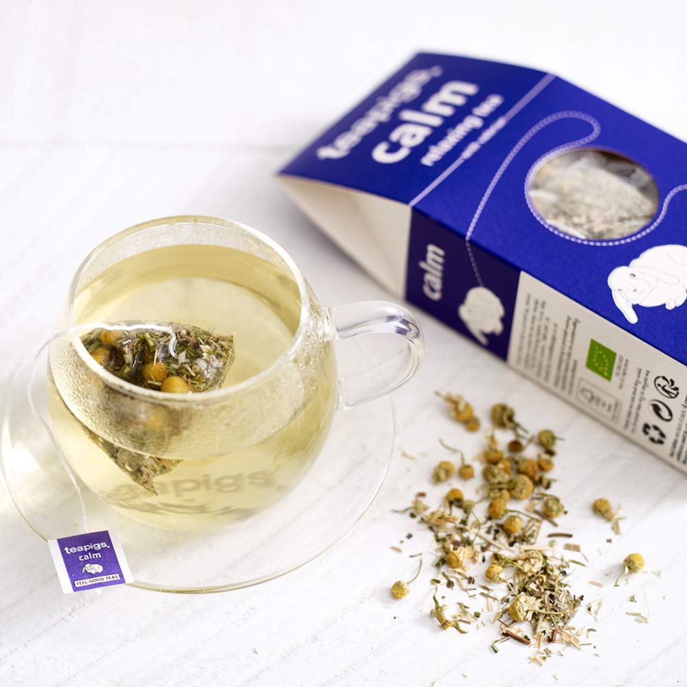 Teapigs Organic Calm Herbal Tea Made With Whole Leaves and Flowers (6 Packs of 15 Tea Bags)