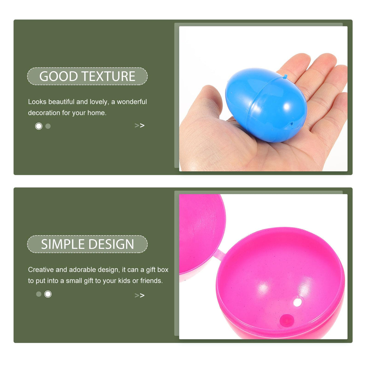 Garneck 50pcs Fillable Plastic Easter Eggs Decorative Openable Egg Party Favors Candy Boxes for Home And School