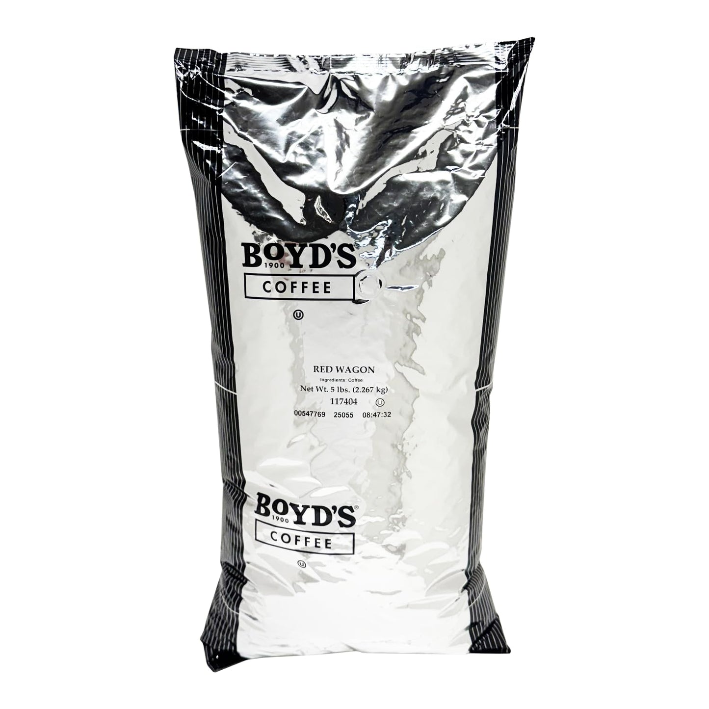 Boyd's Red Wagon Whole Bean Coffee, 5lb Bag - Dark Roast - Full-Bodied with Rich, Smoky Flavor and Hints of Dark Chocolate & Citrus