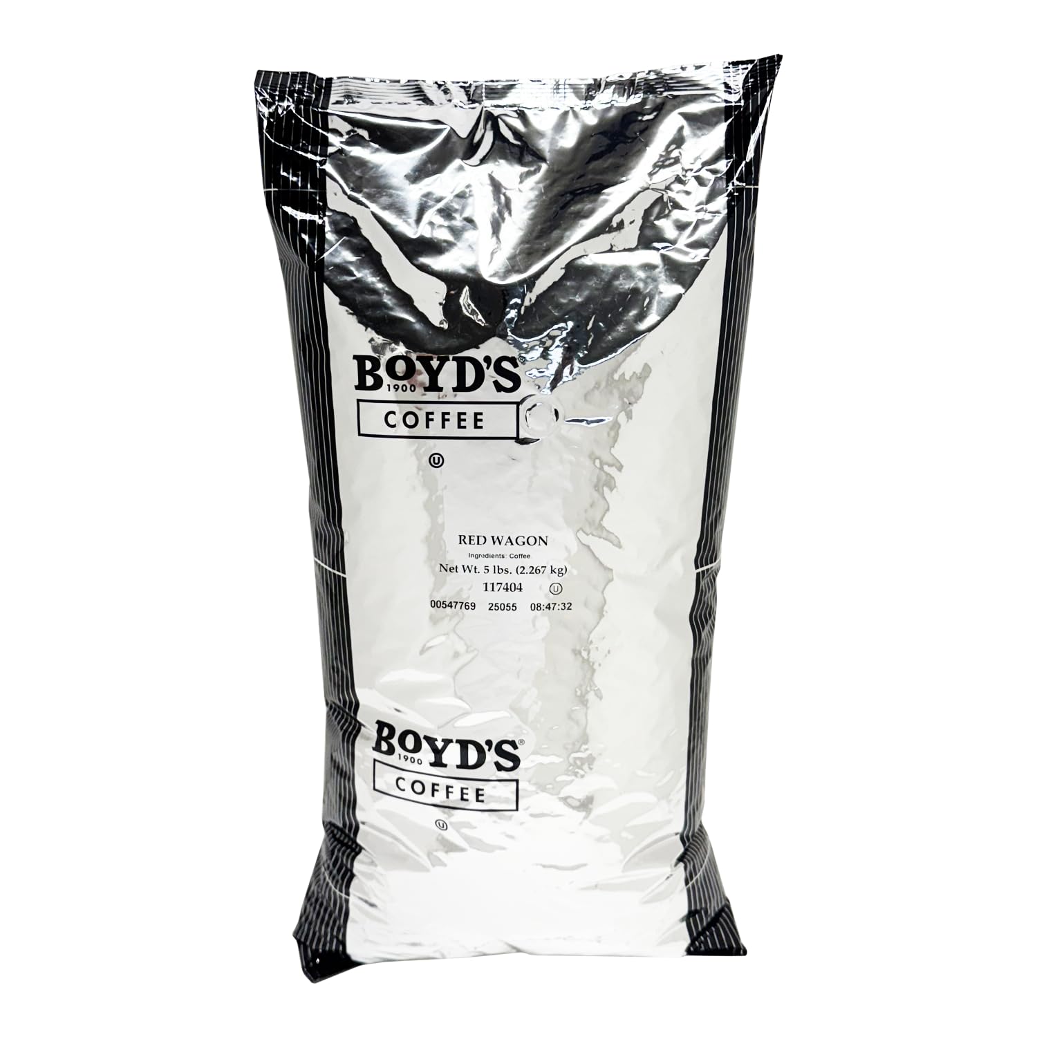 Boyd's Red Wagon Whole Bean Coffee, 5lb Bag - Dark Roast - Full-Bodied with Rich, Smoky Flavor and Hints of Dark Chocolate & Citrus