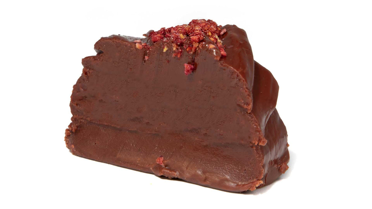 Frankenmuth Fudge Kitchen, Chocolate Raspberry Fudge, Half Pound of Handcrafted Fudge