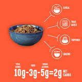 Lakanto Cinnamon Almond Crunch Granola - Delicious Snack, Quick Breakfast Cereal, Keto Friendly, Monk Fruit Sweetener, No Sugar Added, Vegan, Gluten