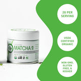 Aiya Organic Ceremonial Grade Matcha Powder - Premium Matcha Ceremonial Grade, Vibrant Jade Green Color, Mild Natural Sweetness, Japanese Tea