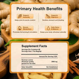 Ginger Turmeric Tea 2g x 60 Teabags | 100% Golden Blend for Wellness | Powerful Antioxidant & Natural Digestion Metabolism Support | Warming
