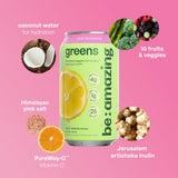 Be Amazing Greens Drink, Pink Lemonade, Ready to Drink, 10 Organic Fruits & Vegetables, Coconut Water, Vitamin C, Prebiotic Fiber, 25 Calories, Low
