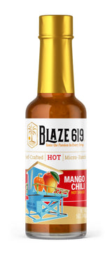 Blaze 619 Mango Chili Hot Sauce - Medium Spicy Handmade All Natural Gluten Free Low Sodium (5 oz.)
