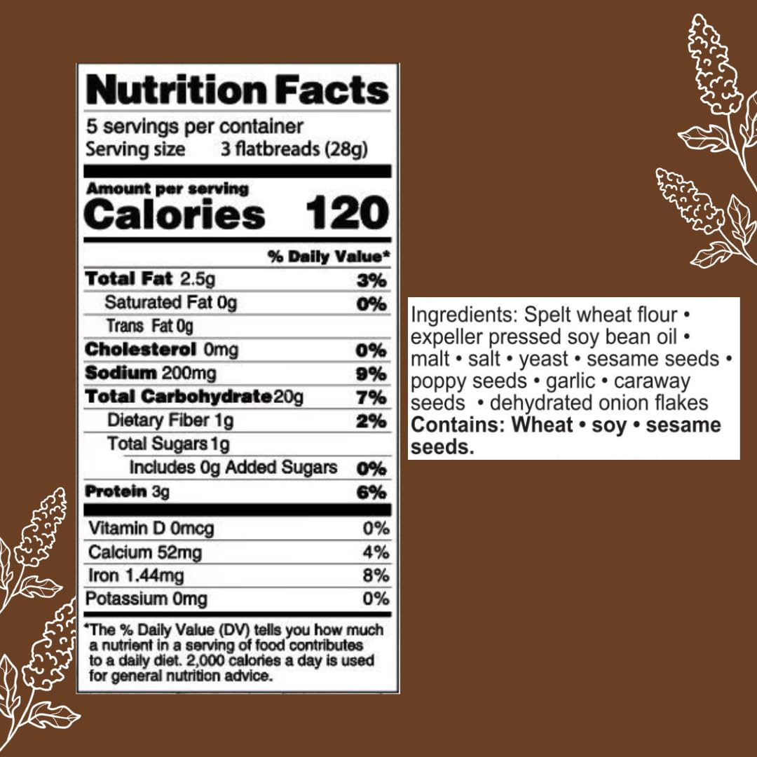 Suzie's Spelt Multi-seed Flatbread Crackers| Pack of 12 | Low-Fat & Vegan, Kosher, Whoelgrain | Healthy Snack Option | 4.6 oz each