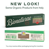 Bionaturae Spaghetti Pasta Noodles - Whole Wheat Pasta, Kosher Certified, High Protein, Non-GMO, USDA Certified, Whole Wheat Spaghetti, Spaghetti