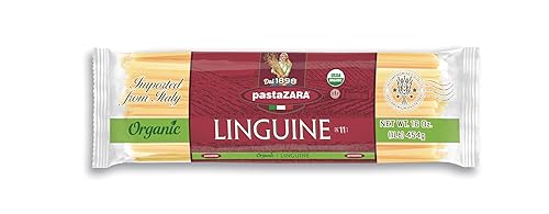 PASTA ZARA - Linguine - Organic - 100% Italian Pasta, Made with Durum Wheat Semolina Flour, Non GMO, Kosher (1 LB. BAG) - Consistently al Dente.