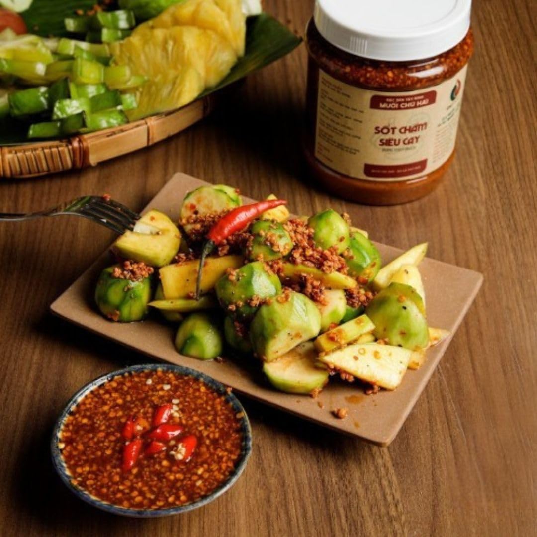Veefood Uncle Hai’s Vietnamese Shrimp Chili Salt Sauce - Spicy Garlic Chili Dipping Sauce for Seafood, Fruit & Noodles - Authentic Vietnamese Chili