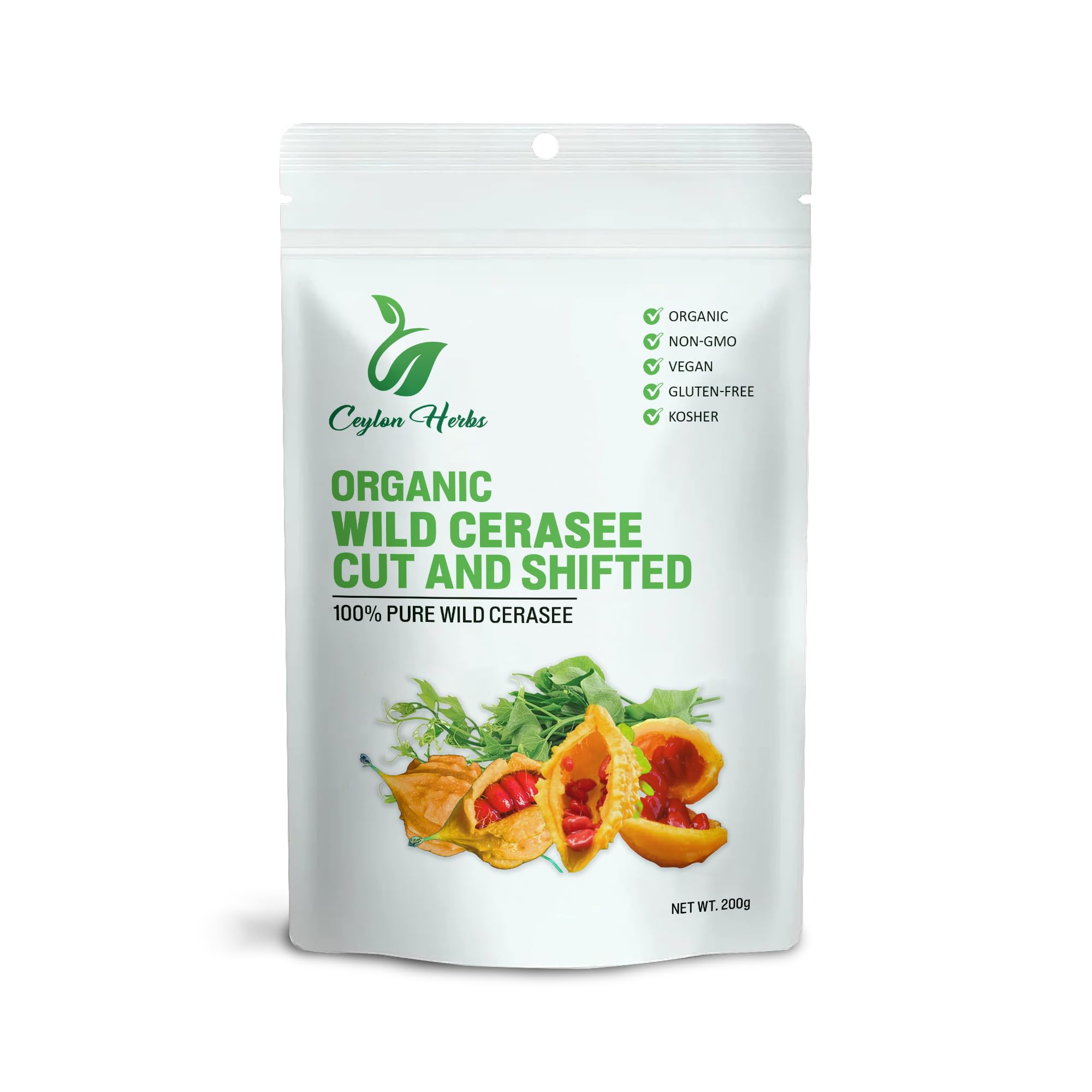 100g Wild Cerasee Cut and Shifted -100% Pure Organic Wild-Crafted Well-Cleaned for Herbal Tea Whole Healthy Plant