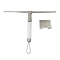 Zadro 12 Inch Wide Large Silicone Big Squeegee for Windows, Bathroom Shower Squeegee for Car Wash, Large Hanging Hook & Wall Mount Bracket (Clear, 12