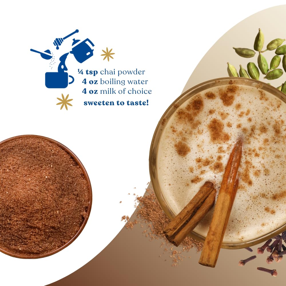 Blue Lotus Chai Tea - Harmony Collection Variety Box - Makes 50 Cups - Traditional, Rooibos & Golden Rooibos Masala Spiced Chai Powder - Instant