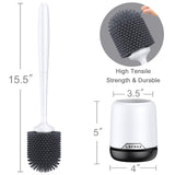 Lefree Silicone Toilet Brush,Rubber Toilet Bowl Brush and Holder Set with Ventilated Holder, Toilet Cleaner Brush for Bathroom,Floor Standing & Wall