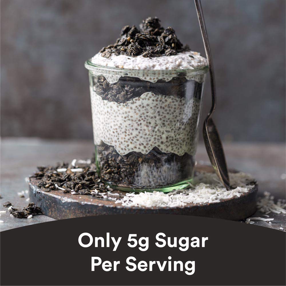 gr8nola BLACK COCO (CHARCOAL) CHIA - Healthy, Low Sugar, Vegan Bulk Granola Cereal - Made with Superfoods Chia Seeds & Activated Charcoal, Soy Free