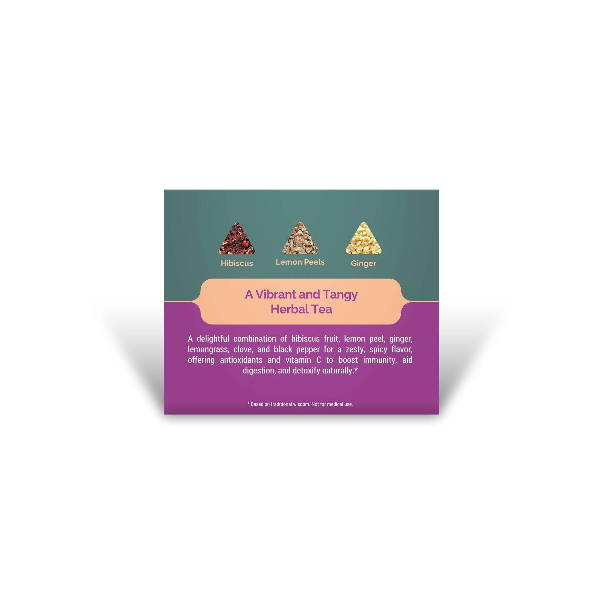 108 LIFE Natural Hibiscus Tea Bags | Lemon Ginger Tea | Herbal Tea | 100% Natural | Caffeine Free | Supports Digestion & Immunity | Biodegradable