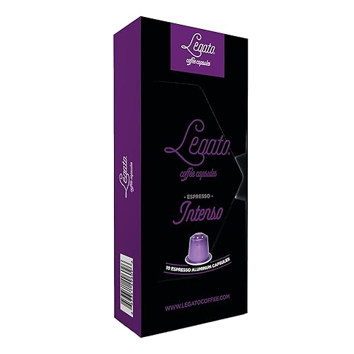 Legato Espresso Capsules - 10/100 count - Single-Serve Coffee Pods - Compatible with Nespresso OriginalLine Machine - Cafe-style Coffee at Home (10
